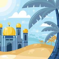 Desert and Mosque Background vector