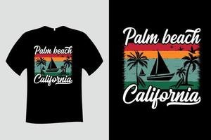 camiseta de verano de palm beach california vector