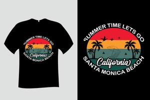 Summer Time Lets Go California Santa Monica Beach Beach T Shirt vector