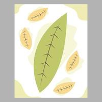 Botanical wall art. The art of drawing leaves with abstract shapes. Plant Art design for print, cover, wallpaper. Vector illustration