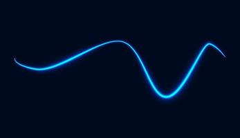 Dark blue background and neon wave lines vector