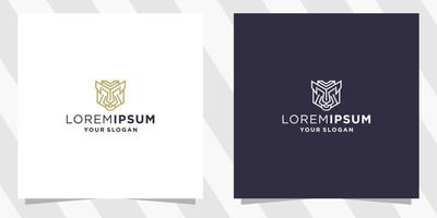 Lion head logo template vector