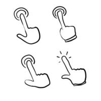 hand drawn hand pointer click icon doodle illustration vector