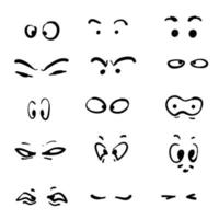 various of eyes icon handdrawn doodle symbol for Visible, sleep and medicine supervision observe, lens or cry, eyesight health vector cartoon style