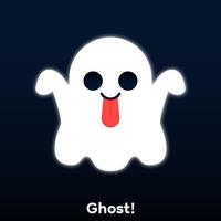 Cute cartoon ghost with white aura around, Vector, Illustration. vector