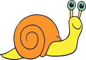 Yellow snail in nature vector