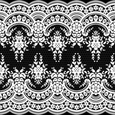 Abstract seamless lace pattern with flowers