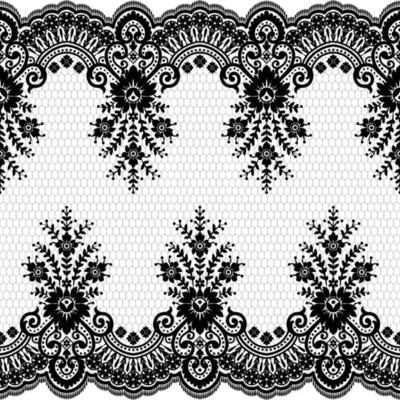 Abstract seamless lace pattern with flowers