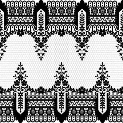 Abstract seamless lace pattern with flowers