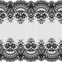 Abstract seamless lace pattern with flowers vector