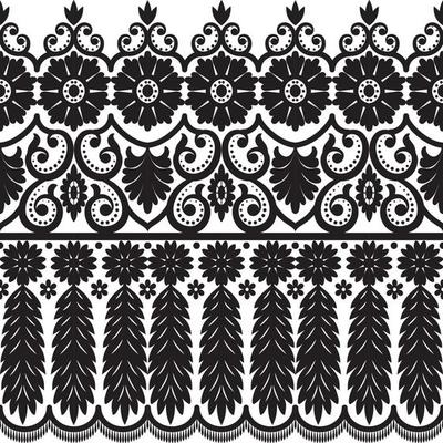 Abstract seamless lace pattern with flowers