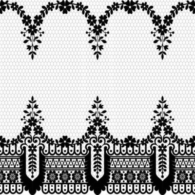 Abstract seamless lace pattern with flowers