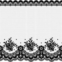 Abstract seamless lace pattern with flowers vector