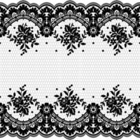 Abstract seamless lace pattern with flowers vector