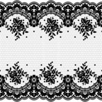 Abstract seamless lace pattern with flowers vector