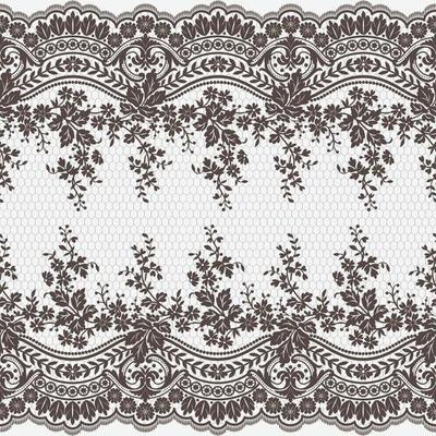 Abstract seamless lace pattern with flowers