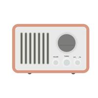 ilustración vectorial de una radio gris de inspiración retro sobre un fondo blanco. Día mundial del radioaficionado. vector