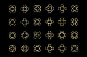 Gold Borders Elements Set Collection, ornament Vector