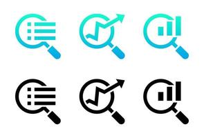 analysis icon set vector