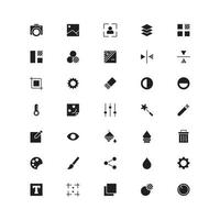 conjunto de iconos de editor de fotos vector