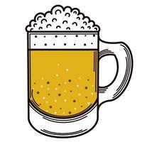 jarra de cerveza. icono de vectores ilustración aislada sobre un fondo blanco. bebida fría con espuma. alcohol en un vaso. cerveza ligera portero de bebidas símbolo de oktoberfest.