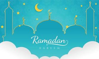 Beautiful ramadan kareem mosque background vector