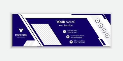 Creative blue email signature or email footer design Free Vector