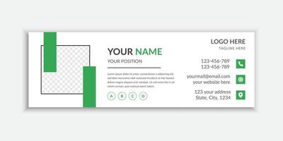 Green business email signature or email footer design Free Vector