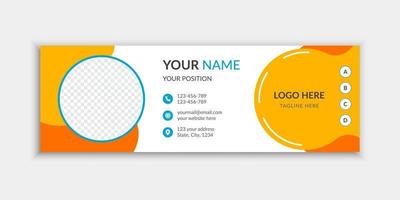 Creative yellow email signature or email footer design Free Vector