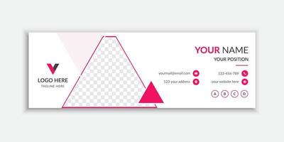 Pink business email signature or email footer design Free Vector