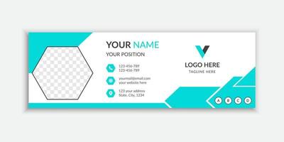 Sky blue email signature or email footer design Free Vector