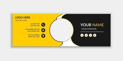 Abstract business email signature or email footer design Free Vector