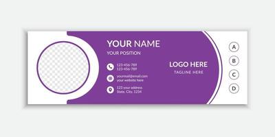 Purple email signature or email footer design Free Vector