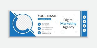 Office email signature or email footer design Free Vector