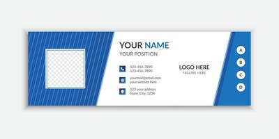 Minimalist business email signature or email footer design Free Vector