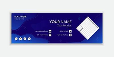 Stylish email signature or email footer design Free Vector