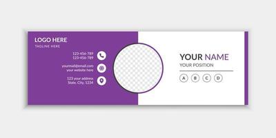 Purple business email signature or email footer design Free Vector