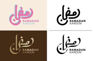 logotipos de tipografía de ramadán 2022 con letras de caligrafía logotipo de ramadan kareem. ilustración vectorial vector