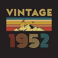 1952 vintage retro t shirt design, vector, black background vector