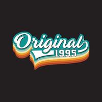 1995 diseño de camiseta retro vintage, vector, fondo negro vector