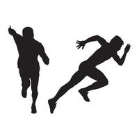Male runner silhouette vector