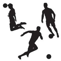 football player silhouette icons vector