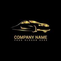 luxury golden car goming logo vector