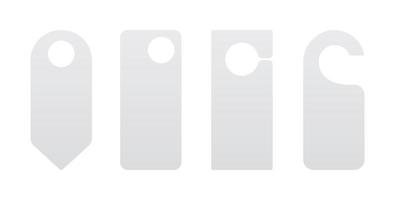 Hotel door hanger tags template icon signs set flat style design vector illustration.