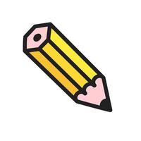 Hand drawn doodle pencil colorful icon sign vector illustration