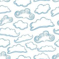 hand drawn cloud seamless pattern. abstract clouds vector