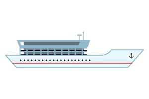 modern big ship side view flat cartoon isolated white background vector