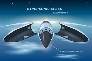 rocket hypersonic speed flight glider realistic cartoon background vector