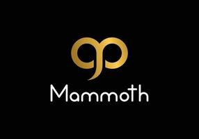 symbol icon head mammoth or initial M logo design inspiration. vector