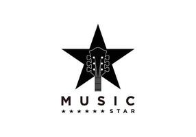 diseño de ilustración de logotipo de estrella de música vector